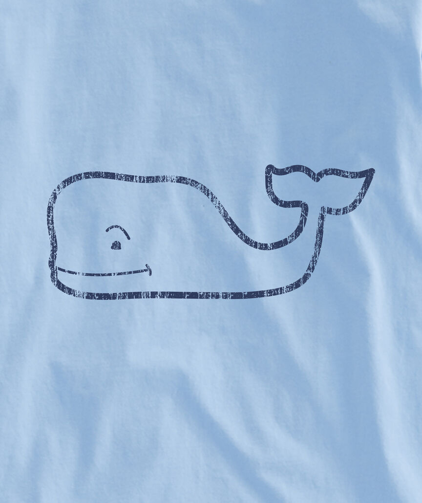 Outlet Long-Seeve Vintage Whale Graphic T-Shirt