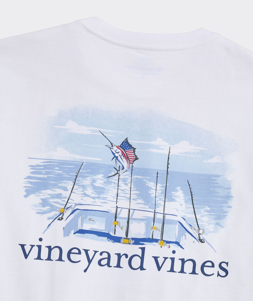 USA Marlin Fishing Short-Sleeve Pocket Tee