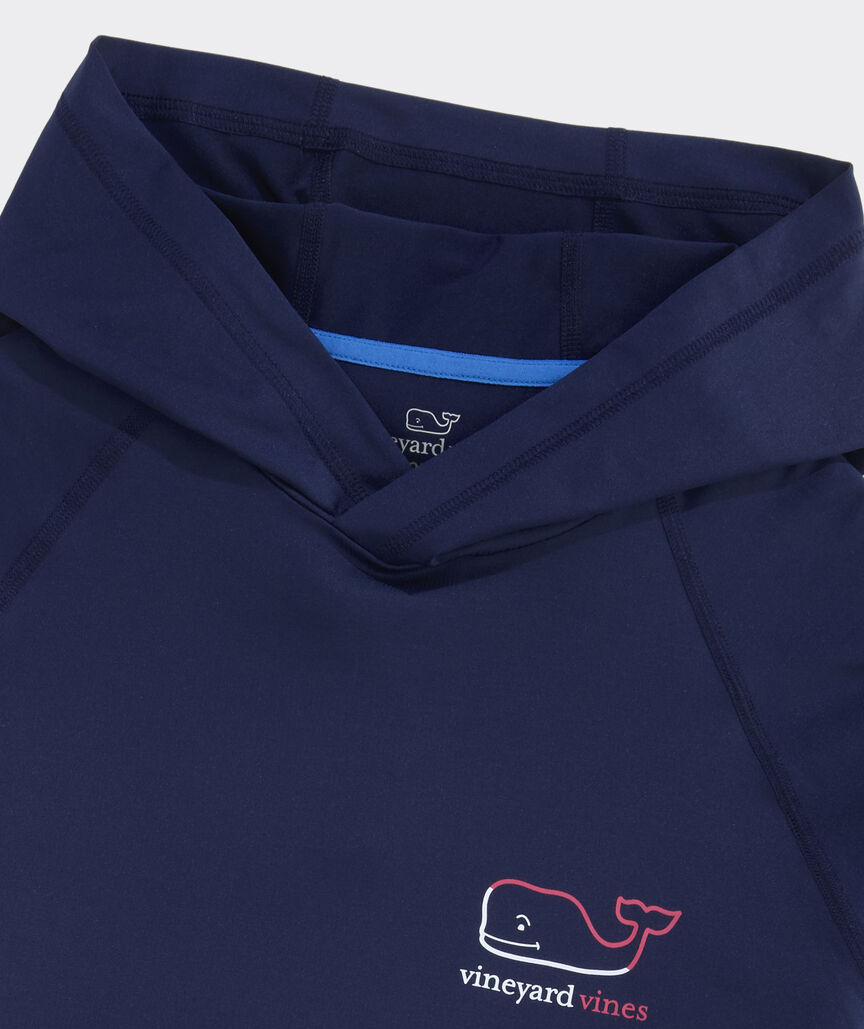 Performance Burgee Whale Long-Sleeve Harbor Hoodie Tee