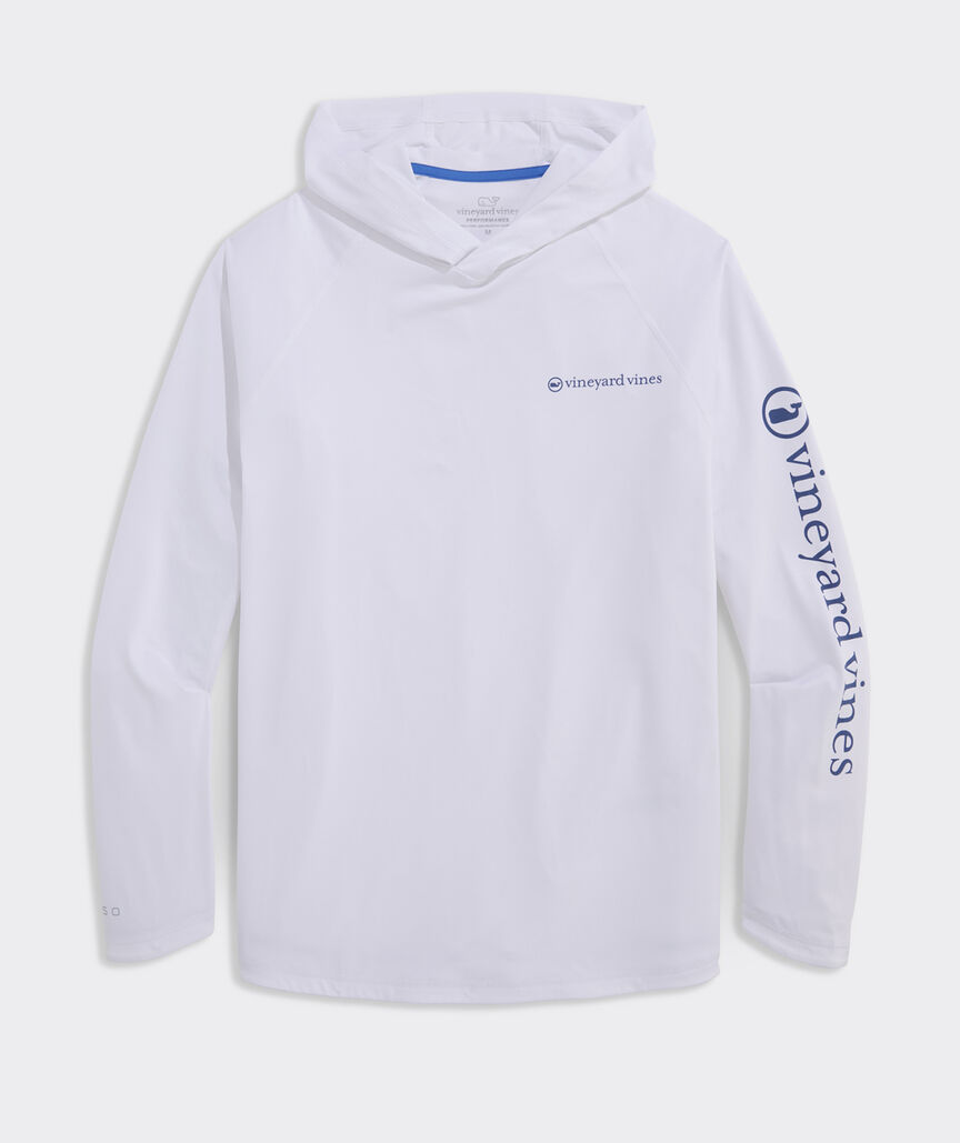 Performance Whale Dot Long-Sleeve Harbor Hoodie Tee