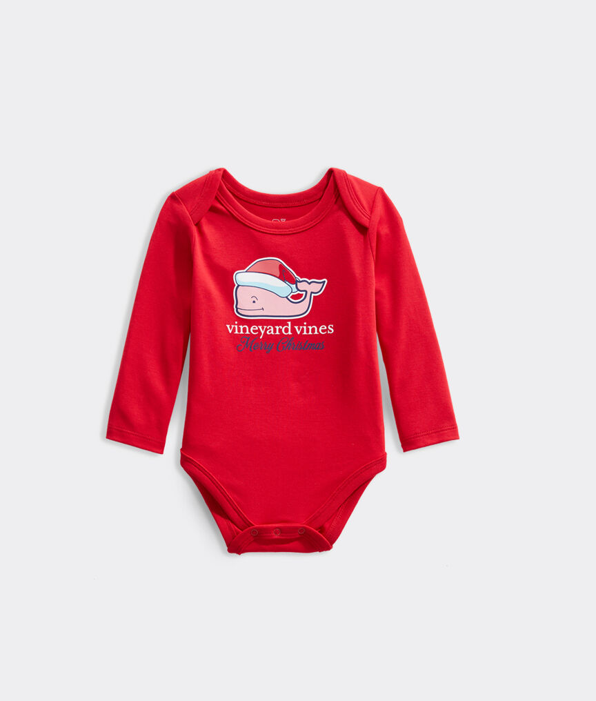 Baby Santa Whale Bodysuit