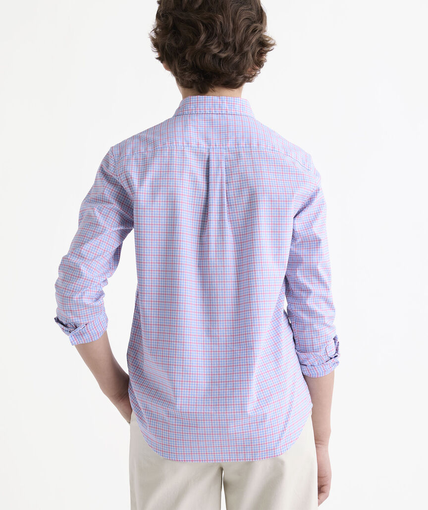 Boys' Catamaran Check Performance Cotton Shirt