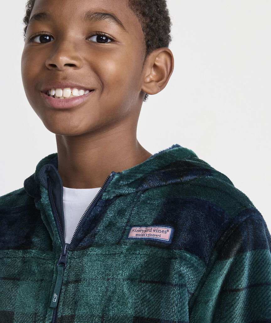 Kids' Hooded High-Pile One-Piece Pajamas