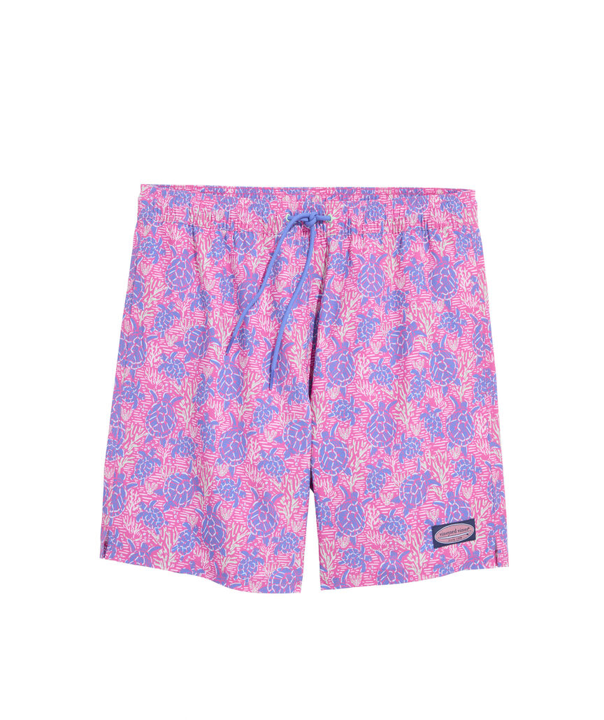 OUTLET 7 Inch Printed Chappy Swim Trunks
