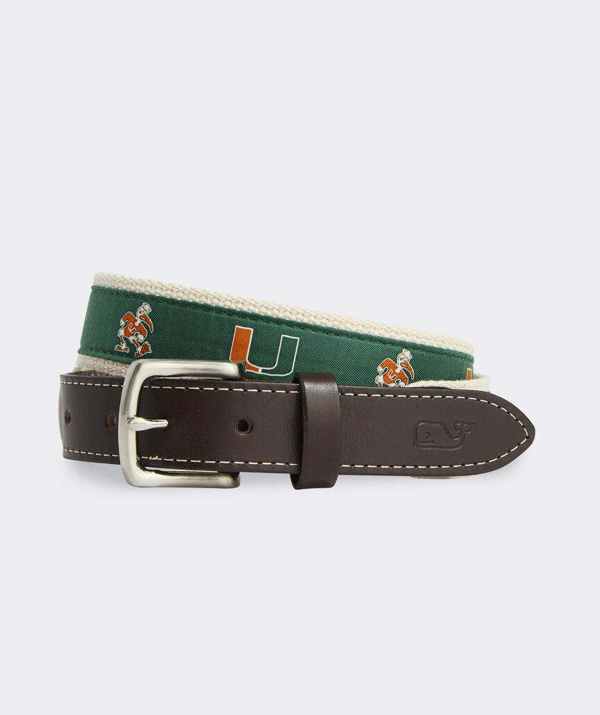 University of Miami Canvas Club Belt