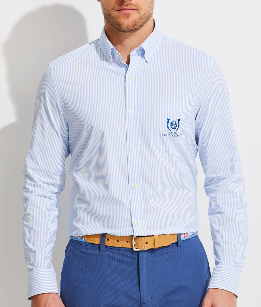 Chemise Vineyard Vines XL Kentucky Derby bleu et blanc vichy