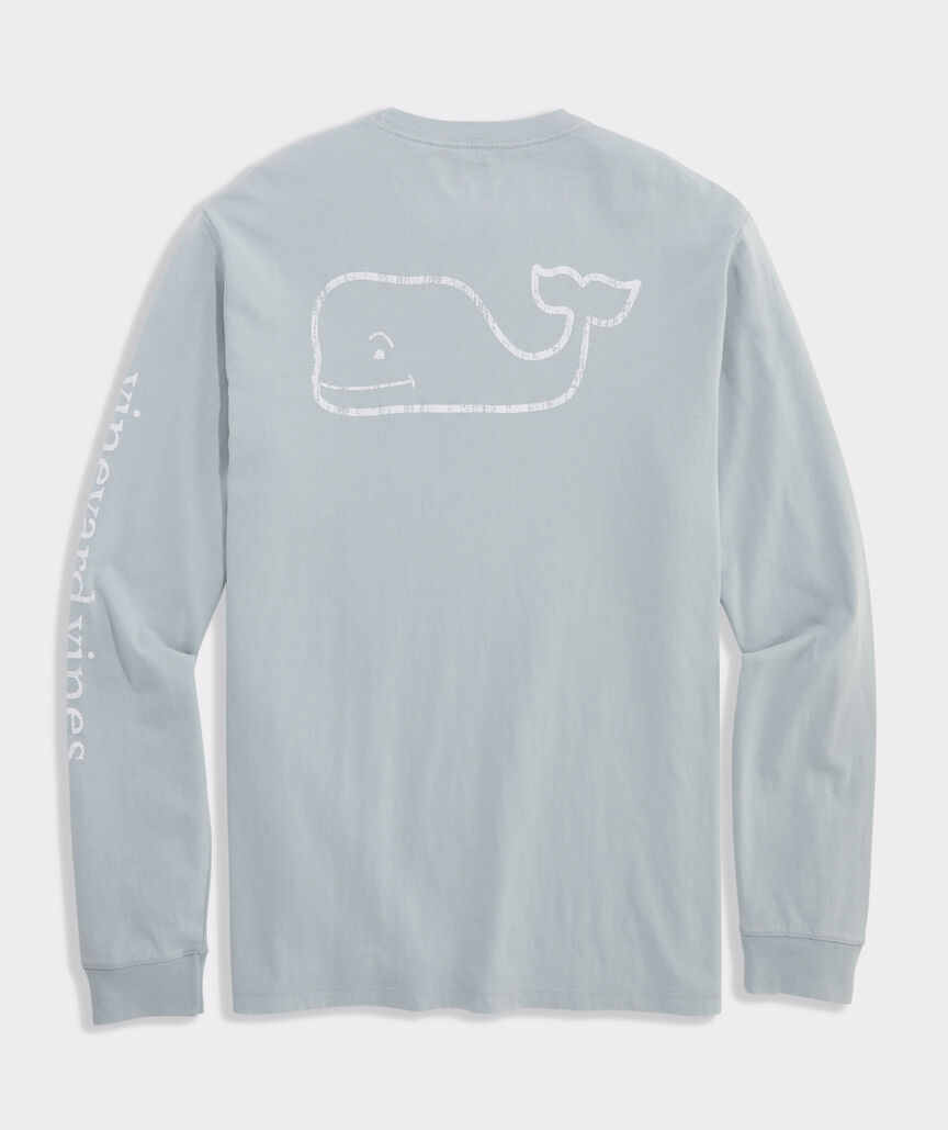 Drift-Dye Vintage Whale Long-Sleeve Pocket Tee
