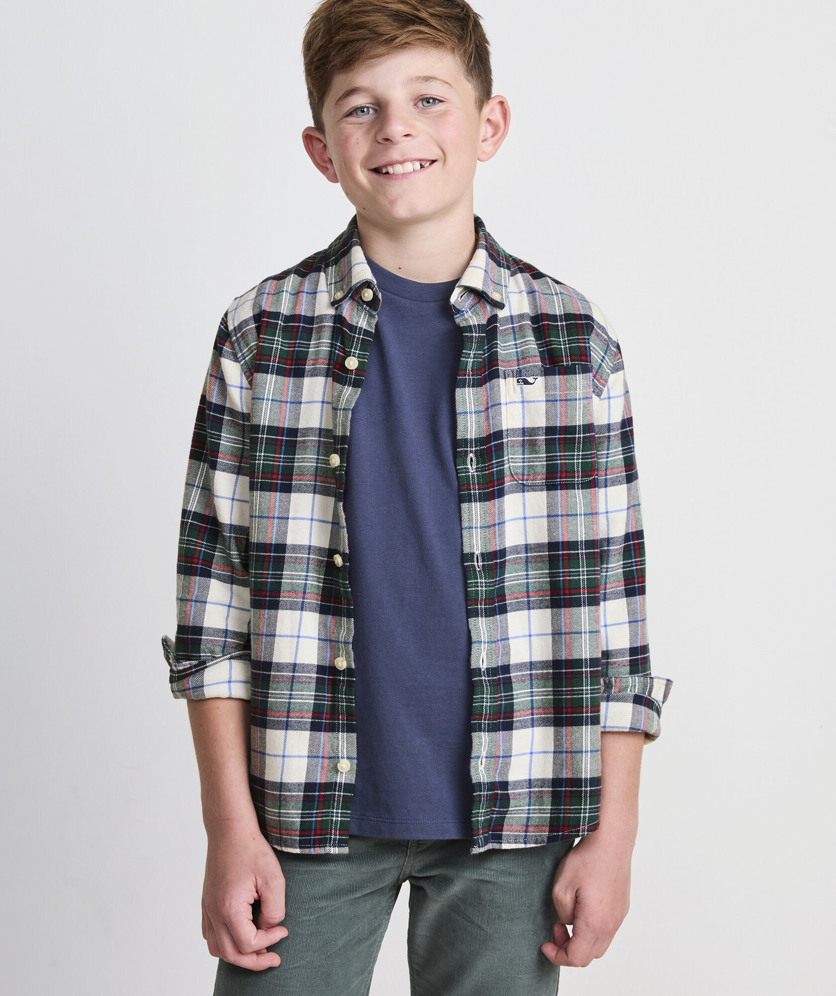 Boys' Birch Plaid Vineyard Flannel Shirt