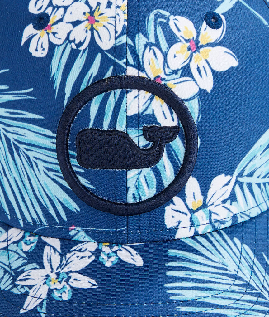 Tropical Flowers Whale Dot Performance Trucker Hat