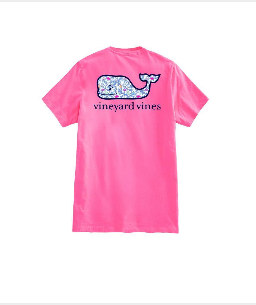 OUTLET Women's Flamingo Otomi Print Whale Short-Sleeve Pocket Tee