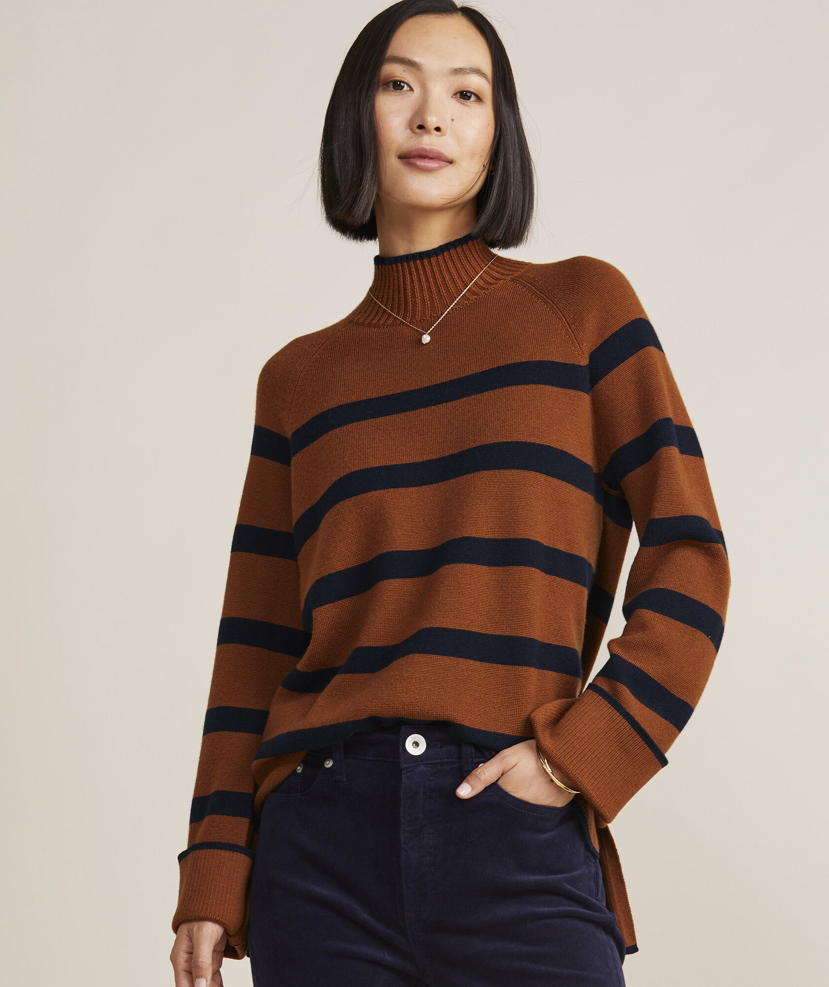 Breton Stripe Mockneck Sweater