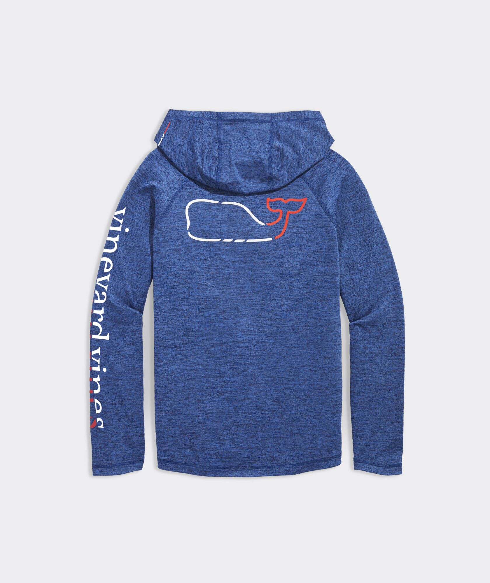 On-The-Go Whale Outline Long-Sleeve Harbor Performance Hoodie Tee