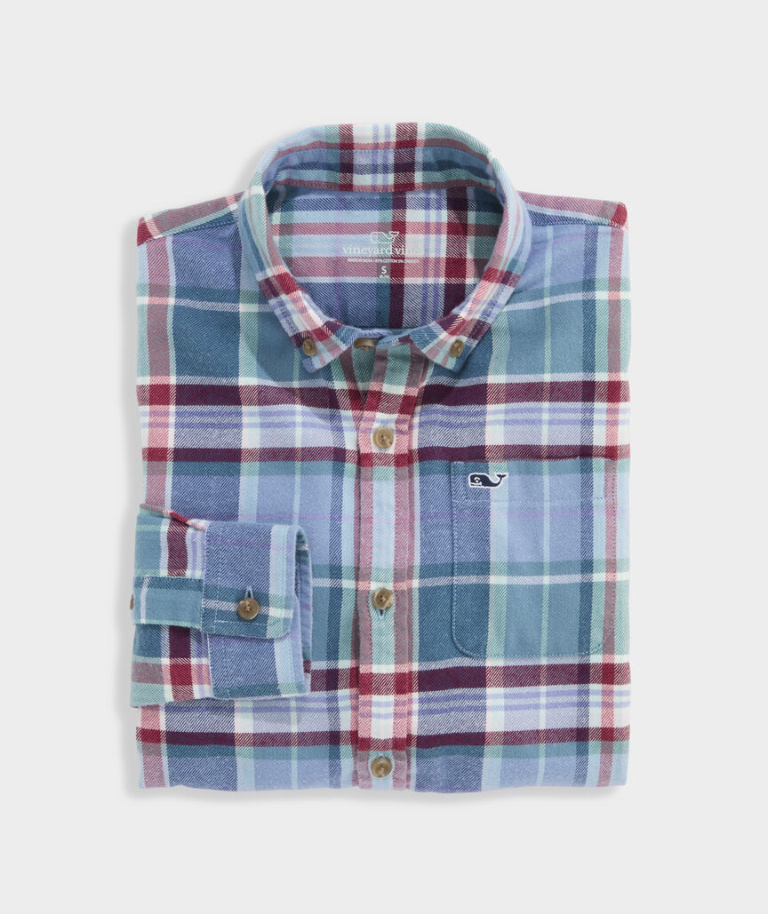 Boys' Plaid Vineyard Flannel Shirt