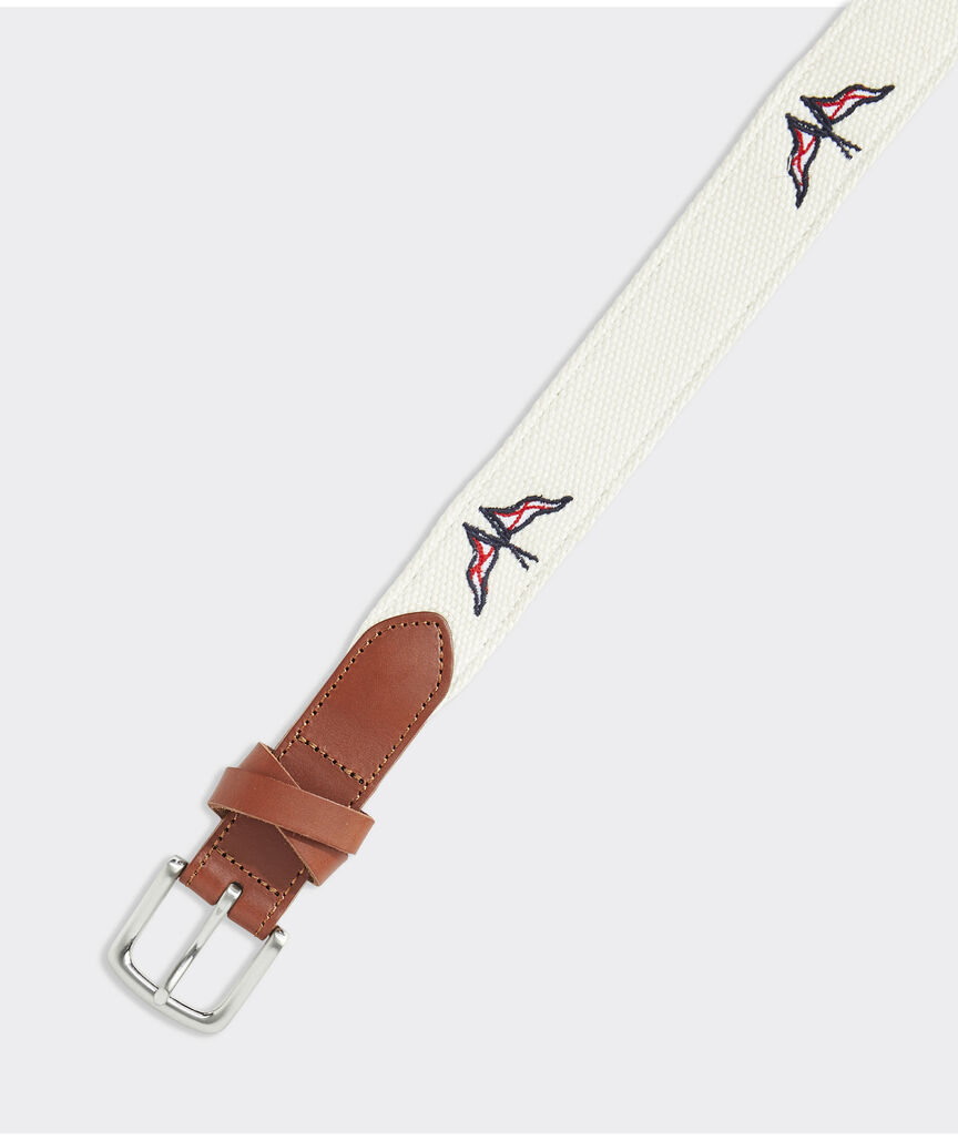 Flags Embroidered Canvas Club Belt
