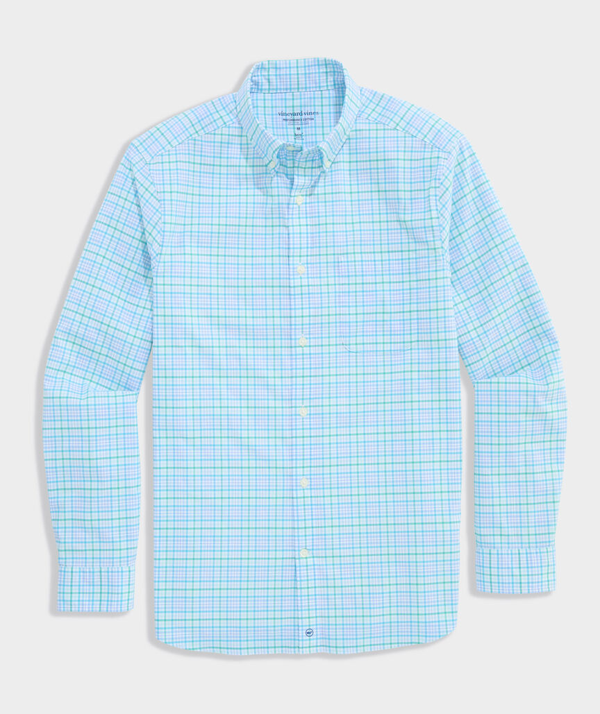 Performance Cotton Tiki Torch Plaid Shirt