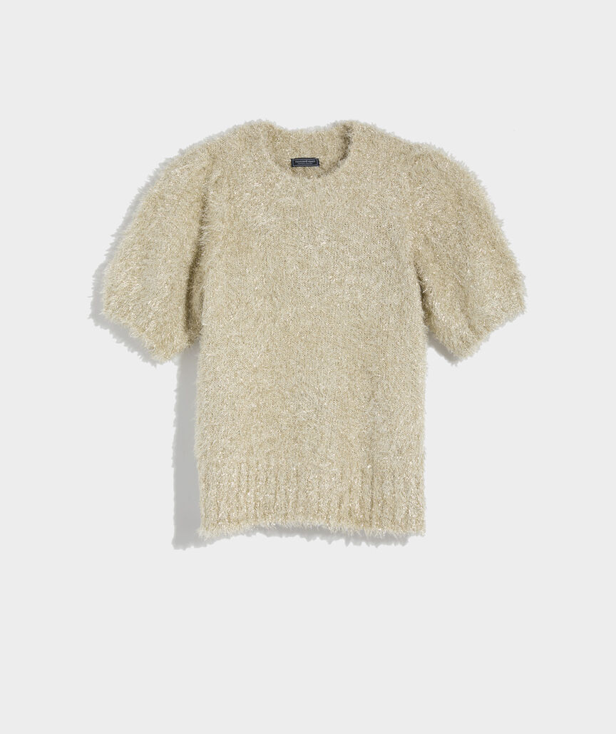Tinsel Short-Sleeve Crewneck Sweater