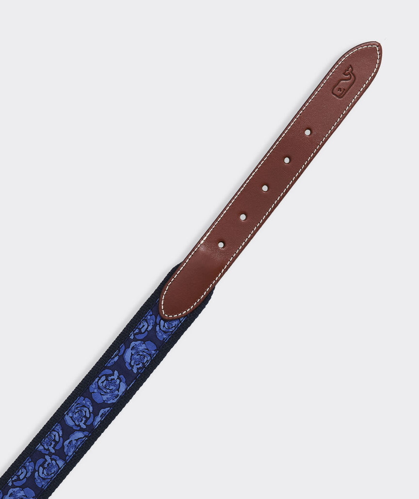 Kentucky Derby Painted Roses Canvas Club Belt