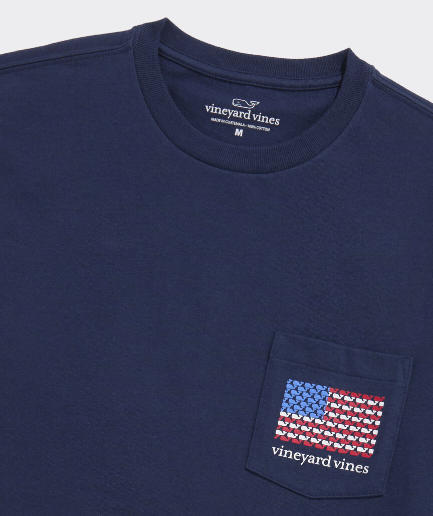 Micro Whale American Flag Short-Sleeve Pocket Tee