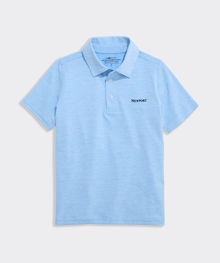 OUTLET Boys' Newport Performance St. Jean Stripe Sankaty Polo