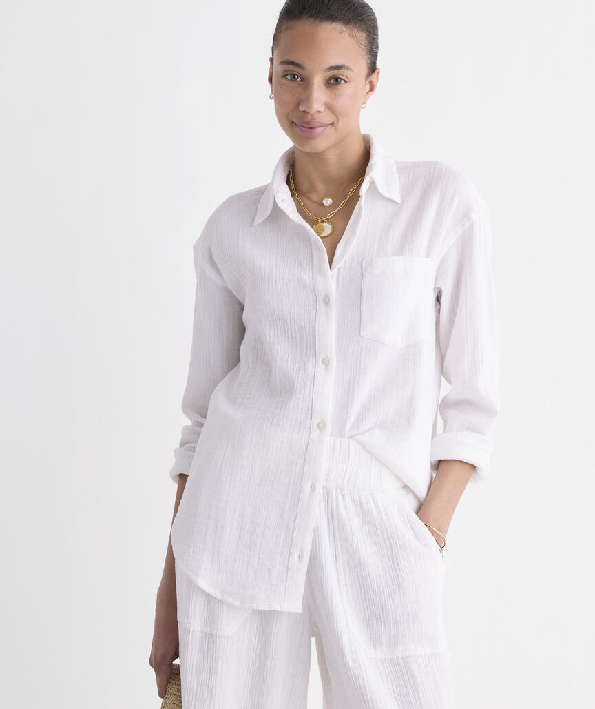 Birdie Gauze Button-Down