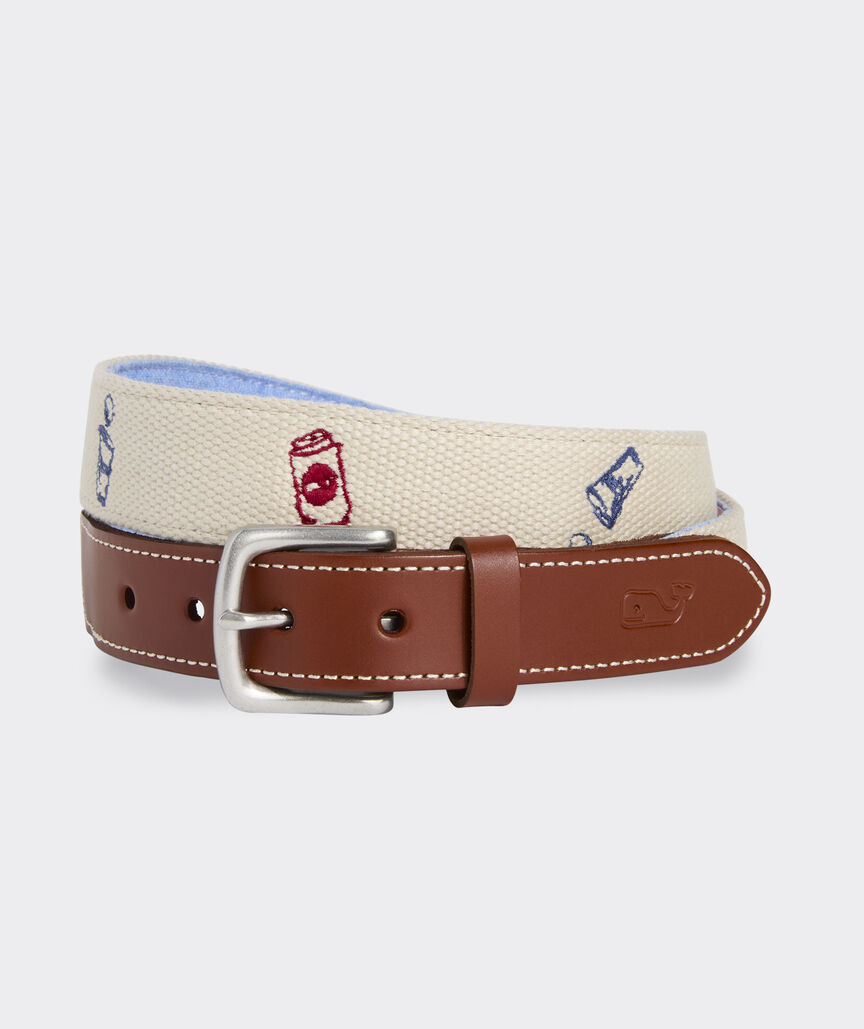 Tailgate Embroidered Canvas Club Belt