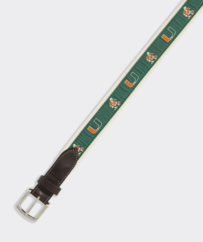 University of Miami Canvas Club Belt