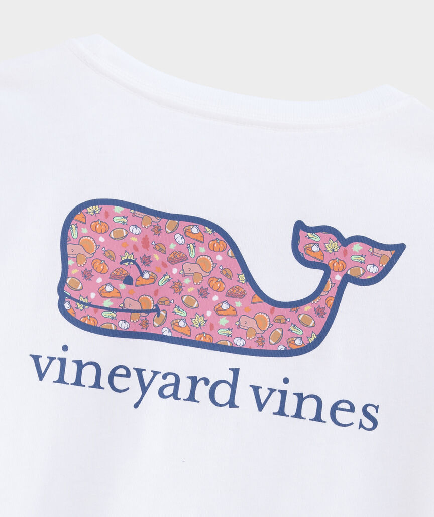 Girls' Thanksgiving Icons Whale Long-Sleeve Pocket Tee