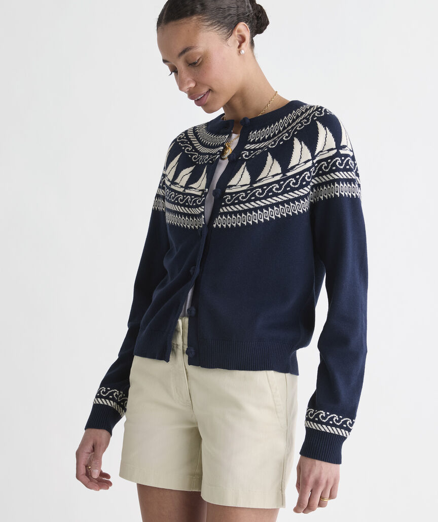 Sailboat Knot Button Cardigan