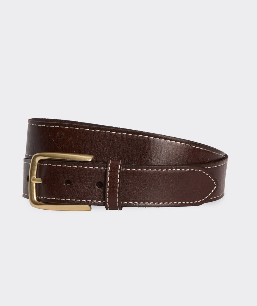 Embossed Golf Leather Belt