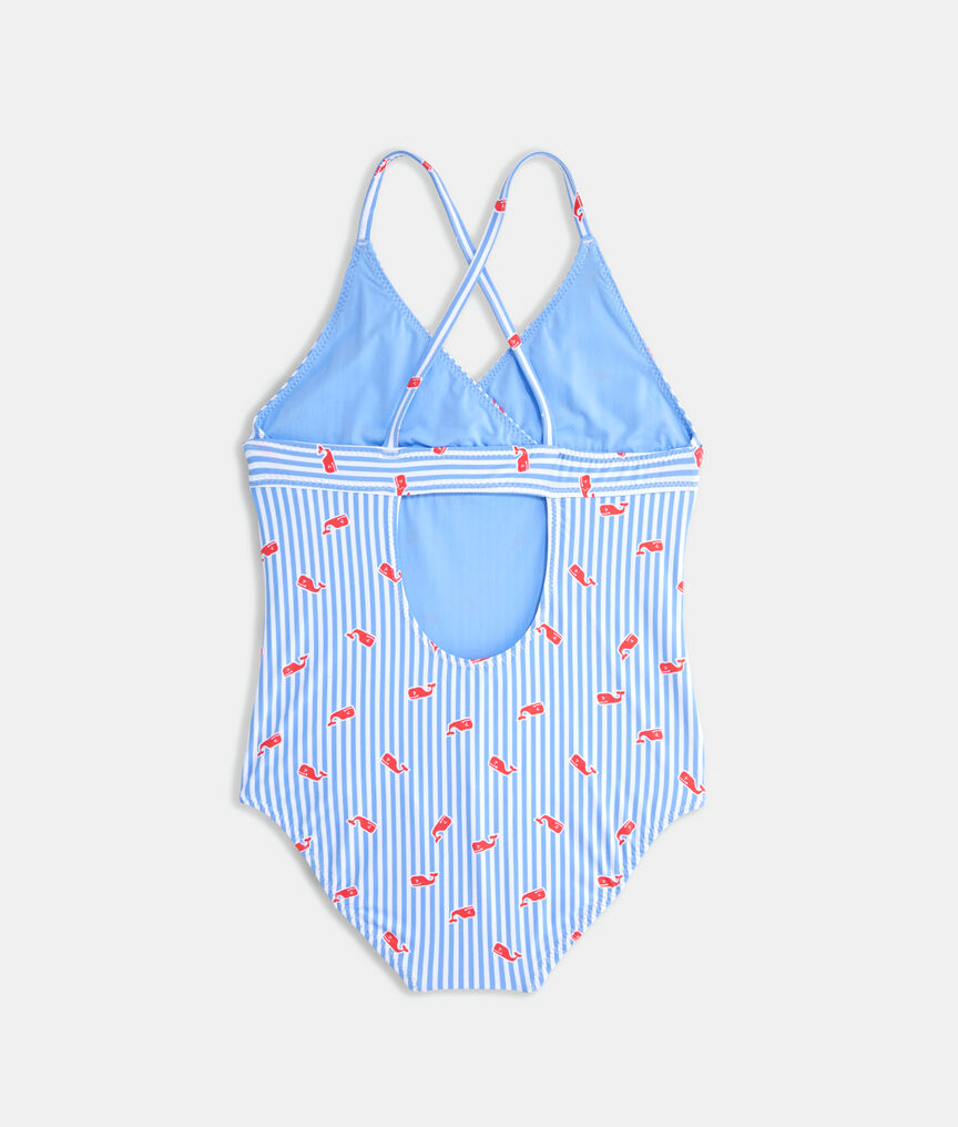 Shop Girls' Resort Whale OnePiece Bathing Suit at vineyard vines
