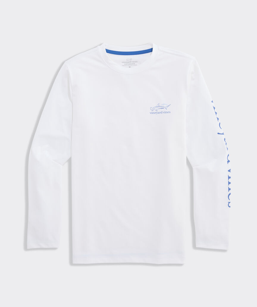 Boys' Performance Outline Sharks Long-Sleeve Harbor Sun Tee