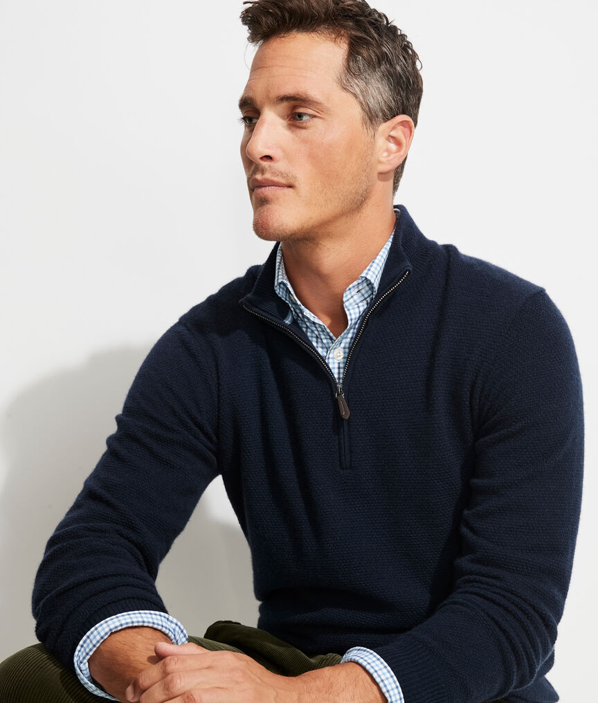 Shop Yachtsman's 1/4Zip Cashmere Sweater at vineyard vines