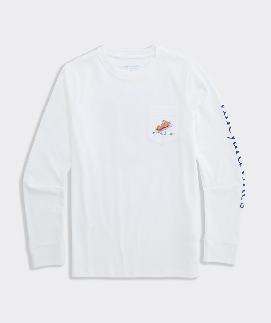 Boys' Whale Sliders Long-Sleeve Pocket Tee