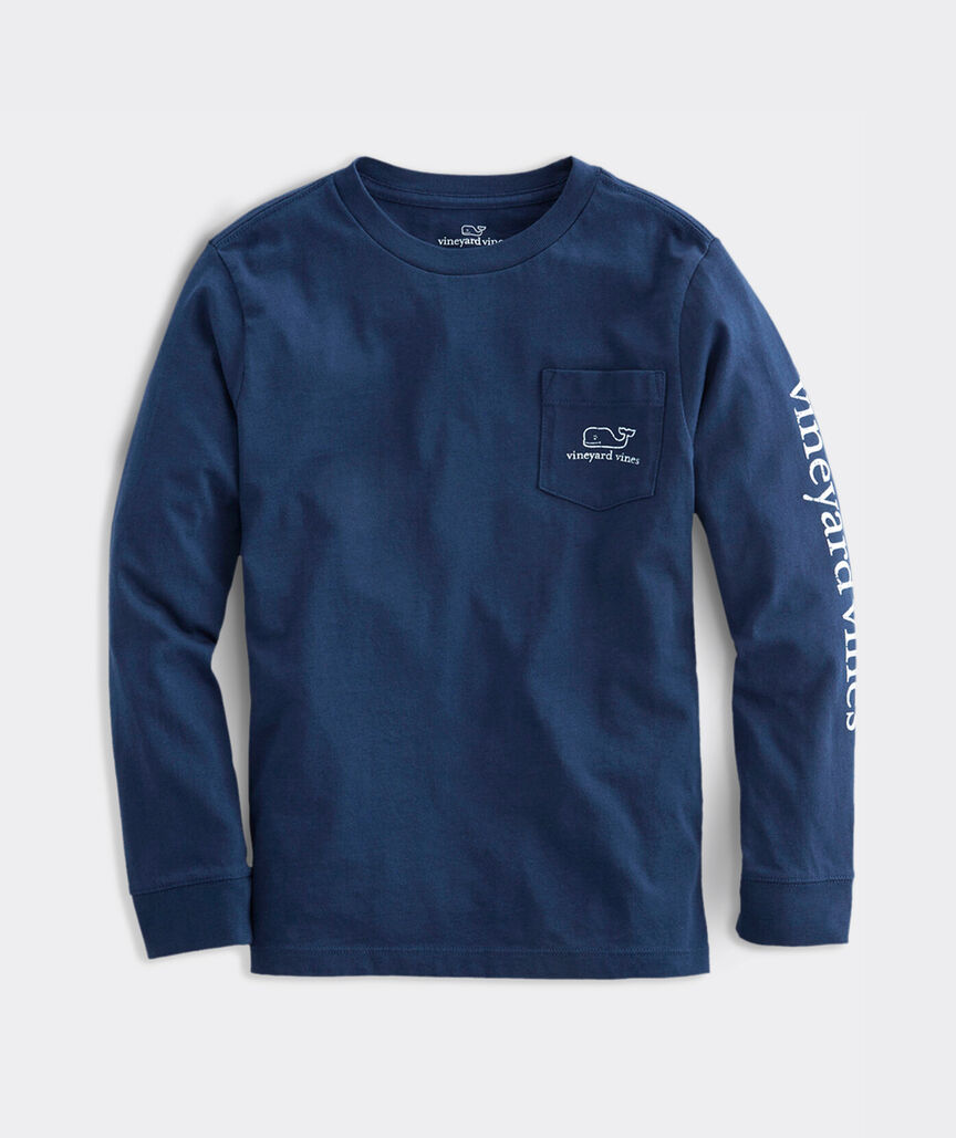 Boys' Vintage Whale Long-Sleeve Pocket Tee