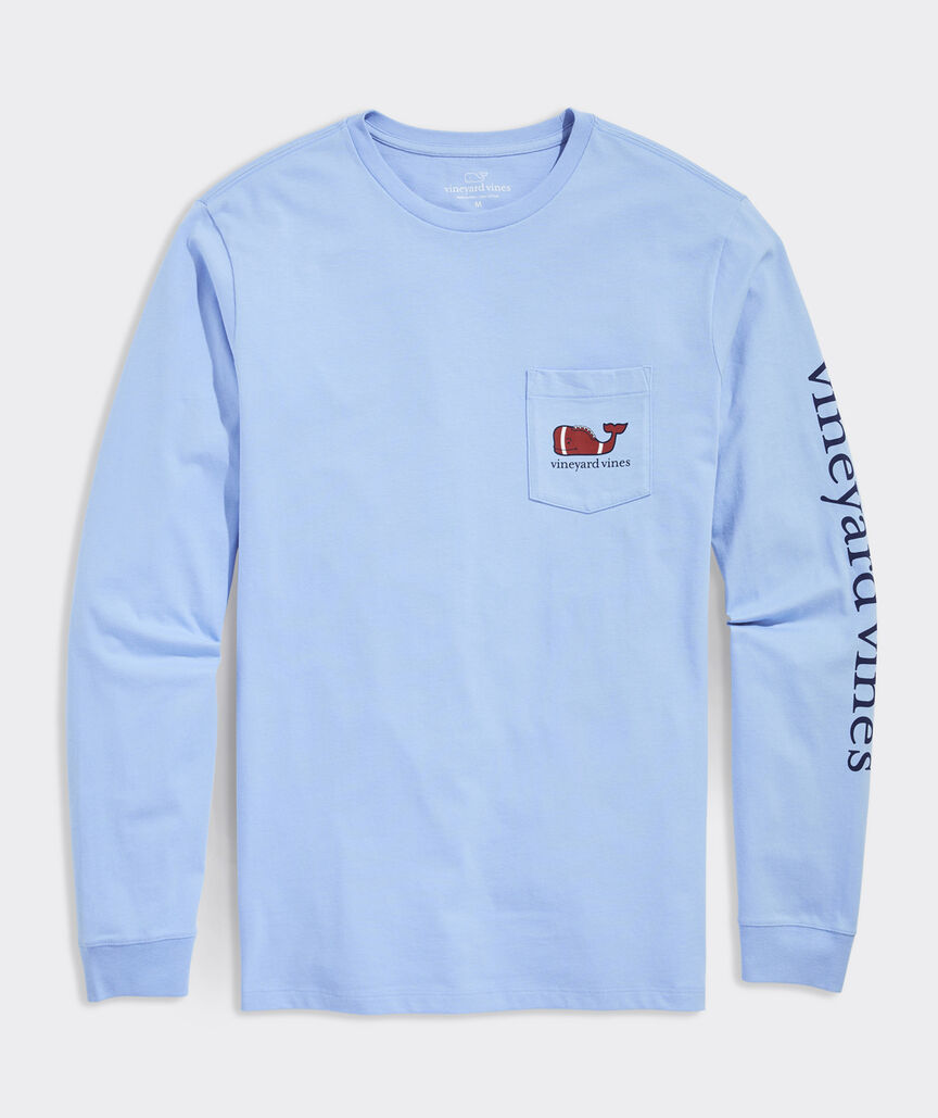 Football Whale Long-Sleeve Pocket Tee