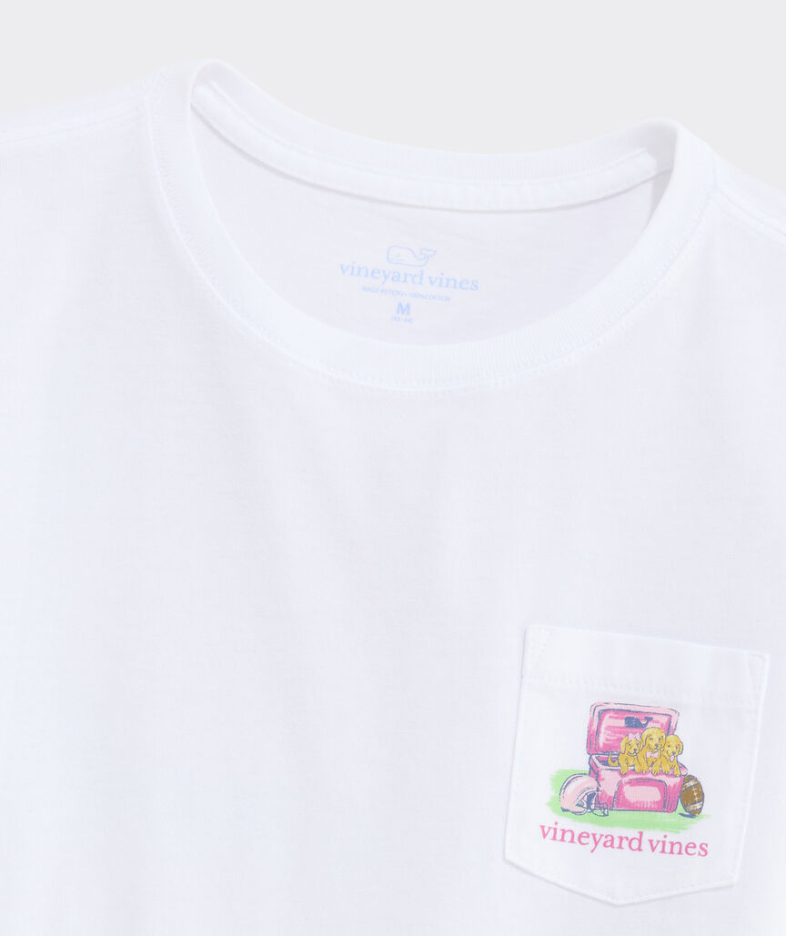 Girls' Football Field Pups Long-Sleeve Pocket Tee