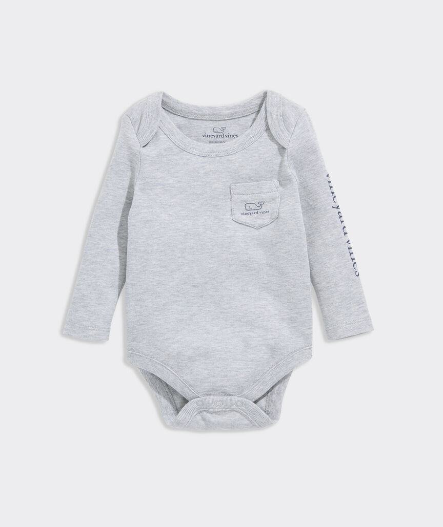 Baby Long-Sleeve Vintage Whale Body Suit
