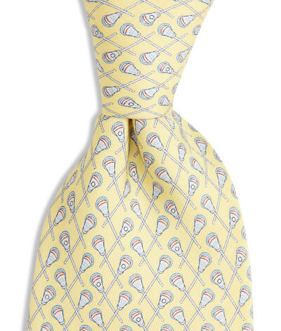 Vineyard Vines Boys' Lacrosse Printed Neck Tie (Yellow) (Size: Boys') (100% Silk)