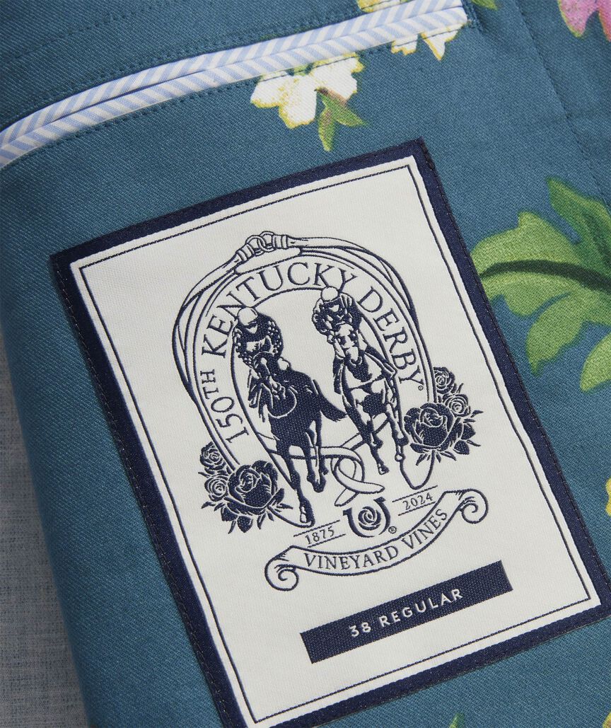 Kentucky Derby Cotton-Linen Floral Blazer