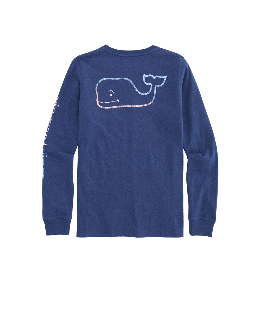 OUTLET Women's Vintage Burgee Whale Long-Sleeve Pocket Tee