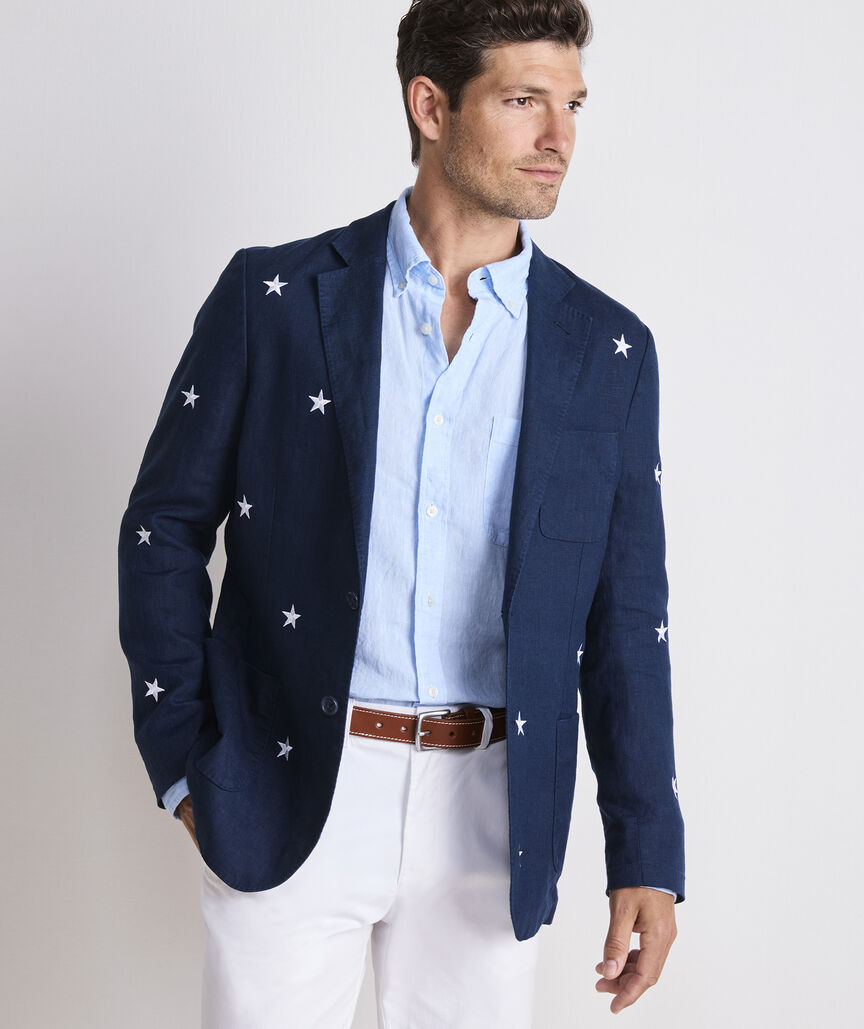 Stars & Stripes Linen Blazer
