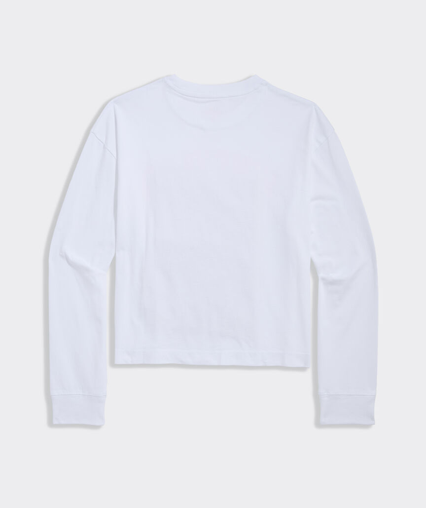 Girls' vineyard vines Varsity Text Long-Sleeve Boxy Tee