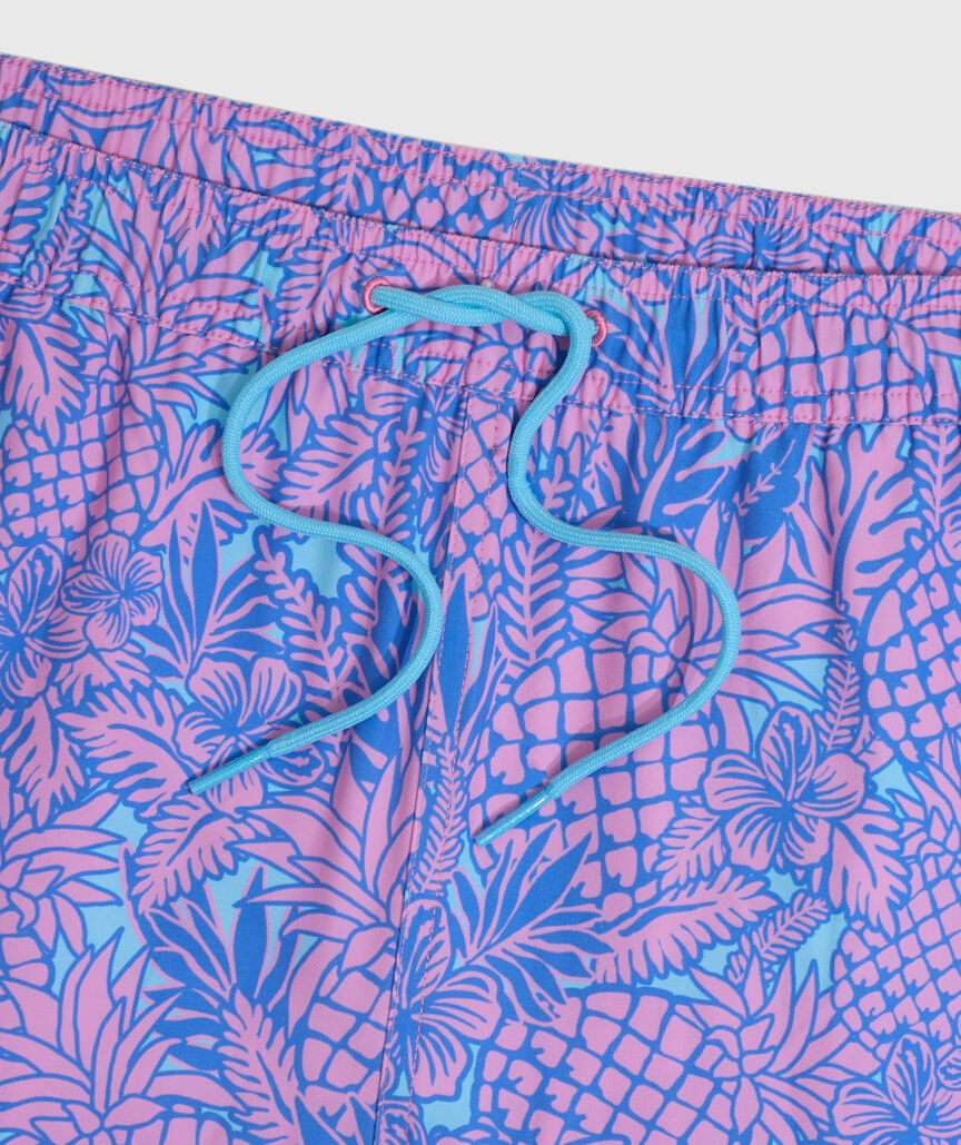 OUTLET 5 Inch Pineapple & Flower Chappy Swim Trunks