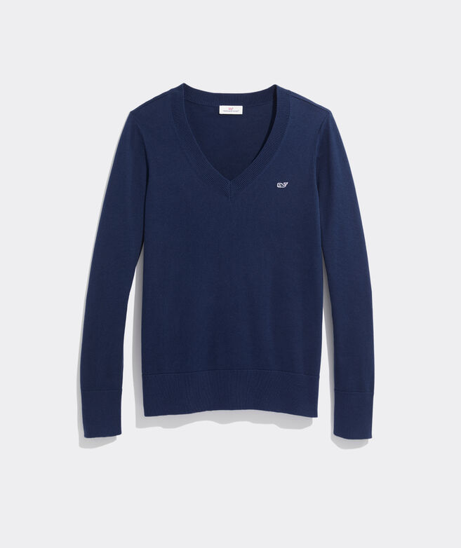 Heritage Cotton V-Neck Sweater