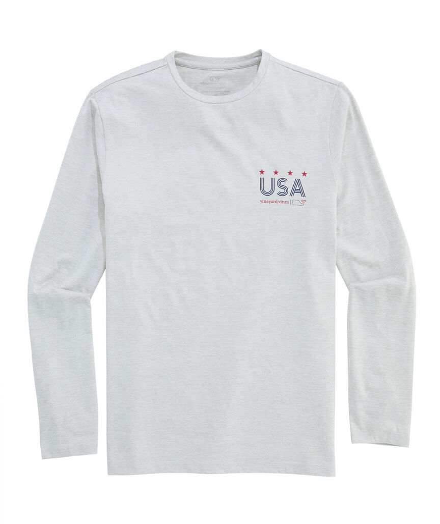OUTLET USA Flag Long-Sleeve Performance Tee