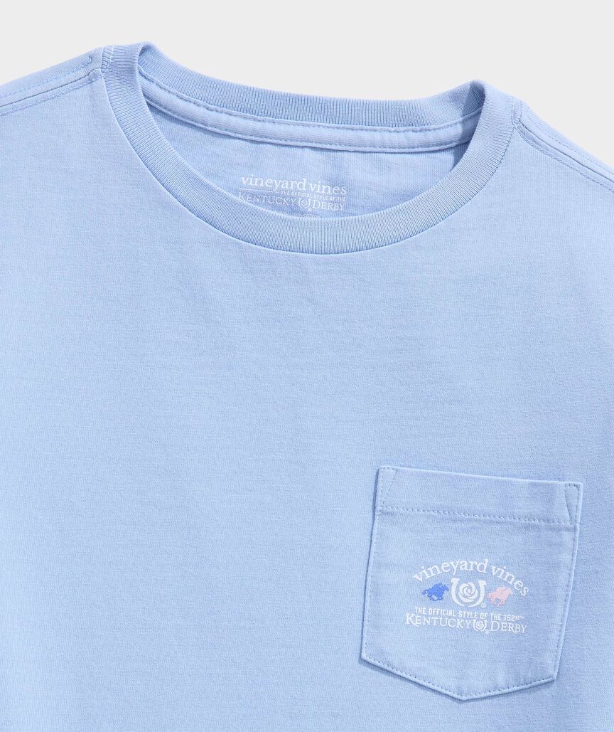 Kentucky Derby Kids' And They're Off Long-Sleeve Pocket Tee