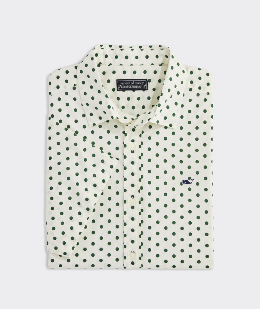 Kentucky Derby Cotton Short-Sleeve Polka Dot Shirt