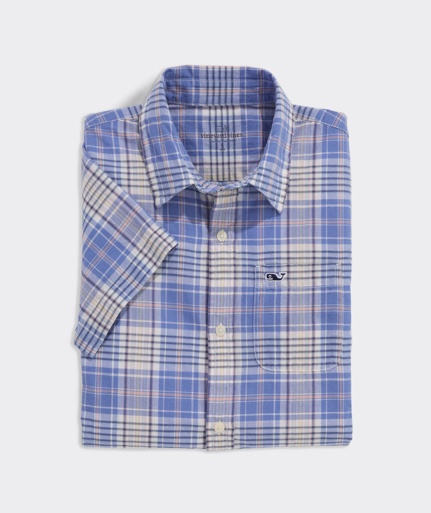 Boys' Long Bay Plaid Madras Shirt