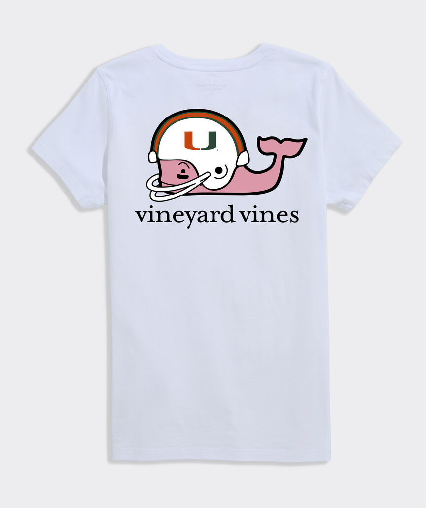University of Miami Women's Football Whale Short-Sleeve Pocket Tee