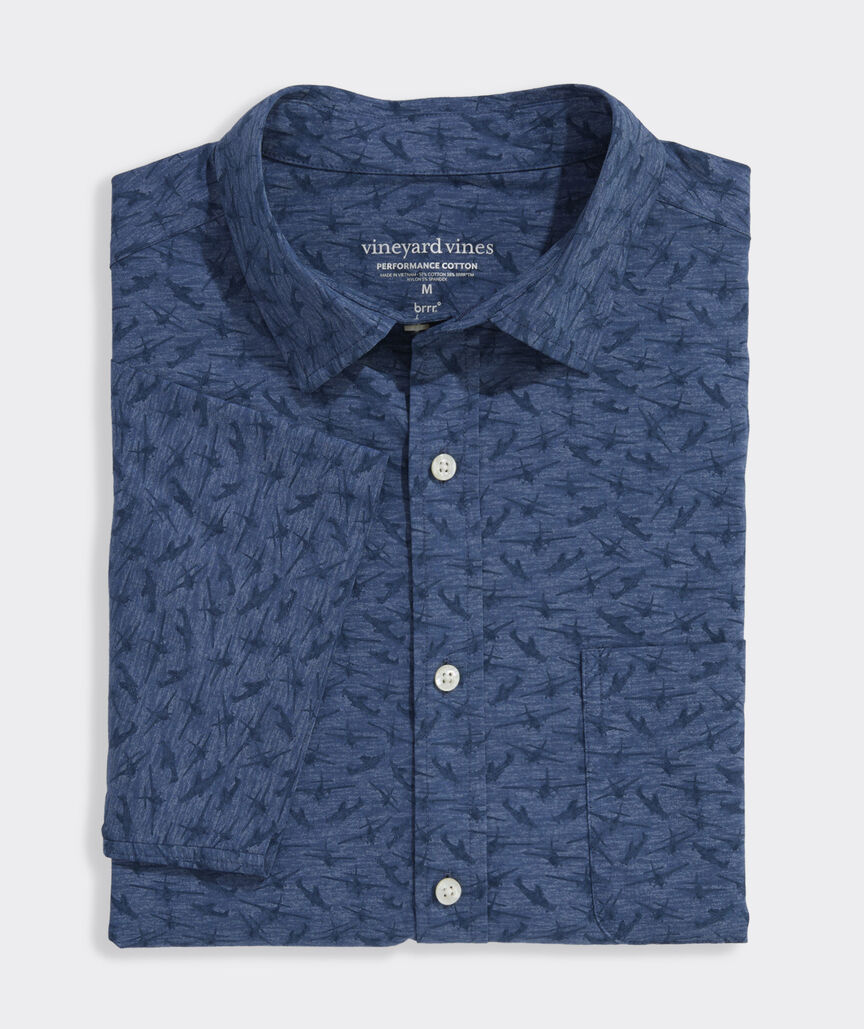 Island Seaplane Performance Cotton Short-Sleeve Shirt